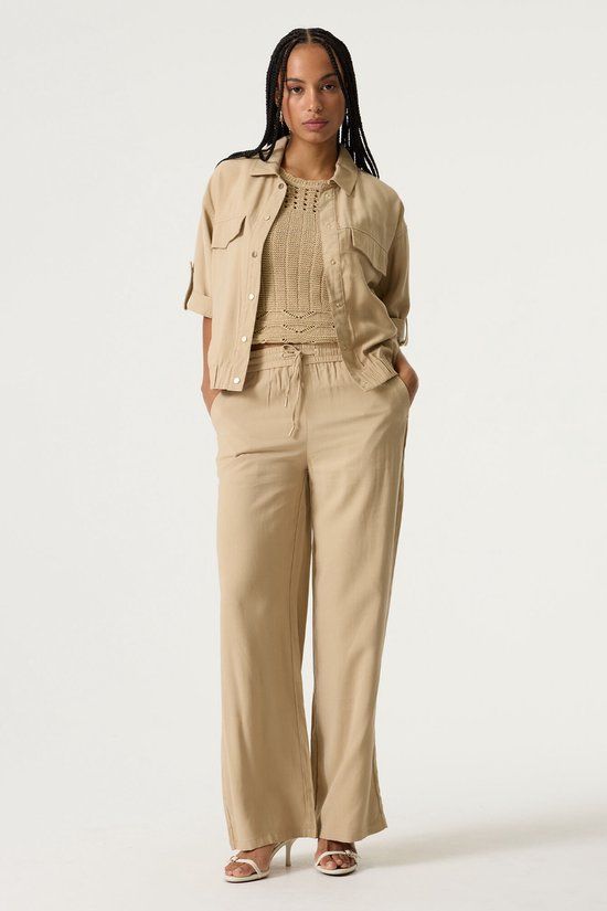 Garcia Q260114 Dames Wide Fit Broek Bruin
