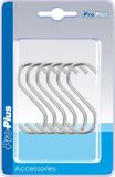 ProPlus Ophanghaak - 6x S-haak - 6 cm - RVS - Zilver