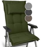 Beautissu Tuinkussen Hoge Rug Zitkussen 120x52cm HighLux HL – Set van 3 Stoelkussen voor Tuinstoelen 7cm dik Donkergroen – Made in EU