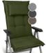 Beautissu Tuinkussen Hoge Rug Zitkussen 120x52cm HighLux HL – Set van 3 Stoelkussen voor Tuinstoelen 7cm dik Donkergroen – Made in EU