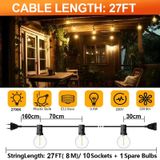 G40 LED-lichtketting - 8,2 meter - 10 LED's - Breekvaste plastique lampen - IP44 spatwaterdicht - EU-stekker - 220 V