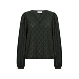 FREEQUENT top met broderie - groen