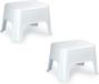 Plasticforte tabouret de cuisine/marchepied - 3x pièces - 40 x 30 x 28 cm - blanc