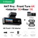 N4T Pro Dashcam - 3 canaux - Résolution 4K - Carte SD 256 Go - 30 ips - Objectif grand angle 143° - Prise de vue nocturne