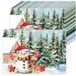 Papier placemat wegwerp - 40 x 28 cm - 50 stuk - Kerstmis met sneeuwpop en kerstboom