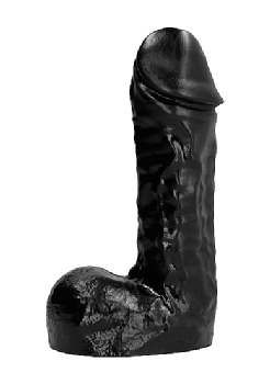 All Black Klassieke Dildo - 24,5 cm - Zwart