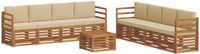 vidaXL - Bank loungeset - Acacia hout - Natuurlijk en beige - 8 zitplekken