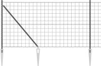 vidaXL Euro-hek met grondpennen 10 x 1 m PVC-coated staal grijs mesh
