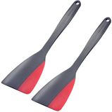Westmark 2 Spatel/schraper met siliconen rand, lengte: 31 cm, kunststof/siliconen, flexi, zwart/rood
