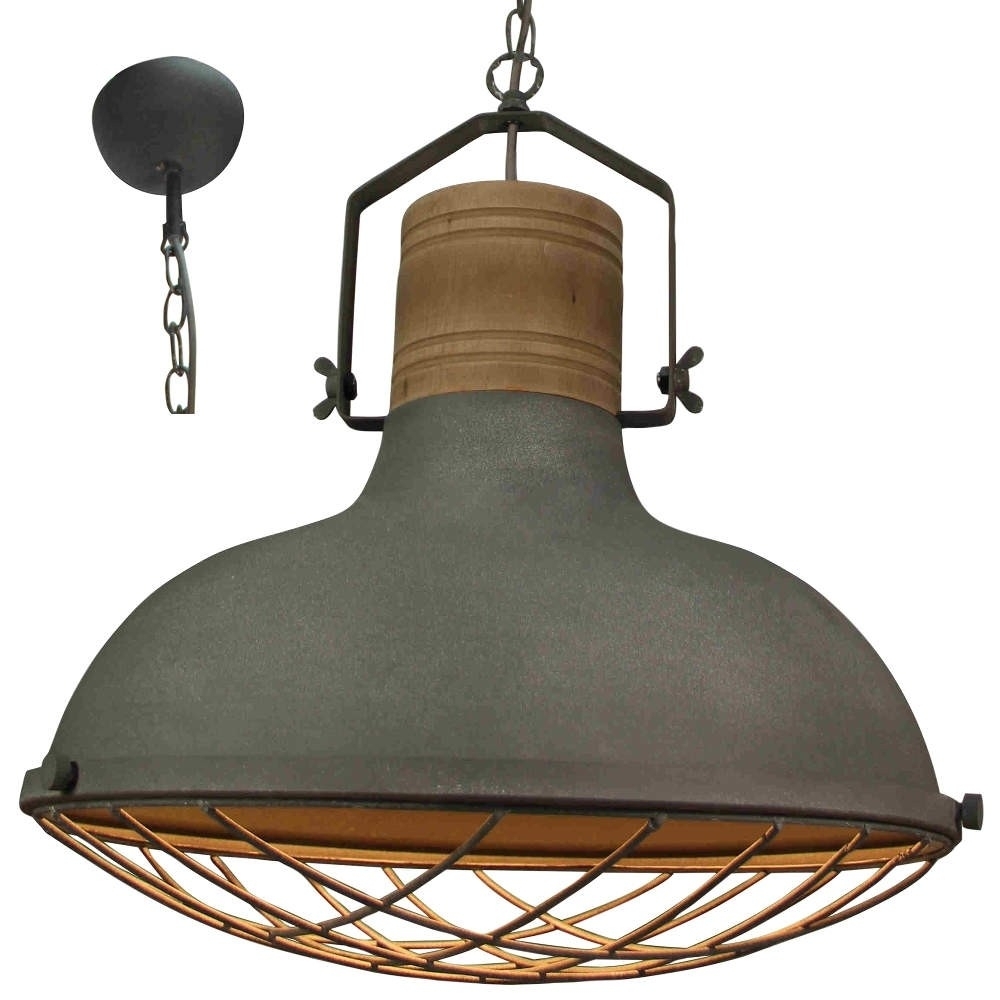 Brilliant Hanglamp 'Emma' XL Beton grijs E27 fitting industrieel 470mm