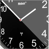 Mebus 19578 Wandklok Zendergestuurd 30 cm Zilver Slepend uurwerk (geluidsloos)