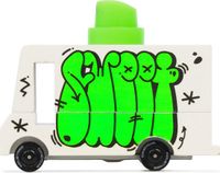 CandyLab speelgoedauto busje Graffiti Green - houten Candycar