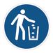 Sticker Obligation Mandatory NF ISO7010 – zelfklevend, rond, gelamineerd, gelamineerd, waterdicht en UV-bestendig – gebruik van de vuilnisemmer – diameter 25 cm