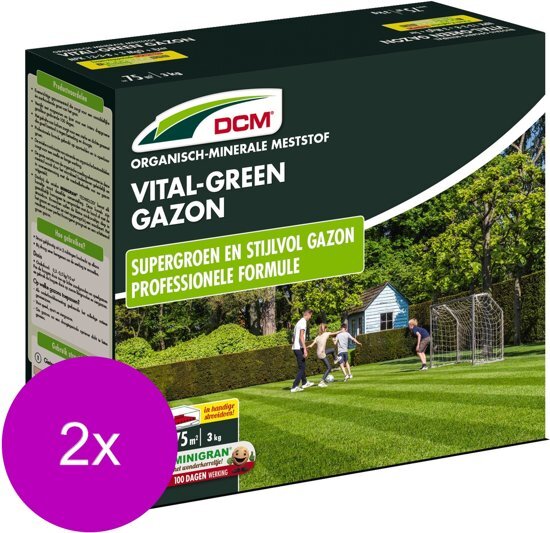 DCM Vital-Green - Gazonmeststoffen - 2 x 3 kg (Mg