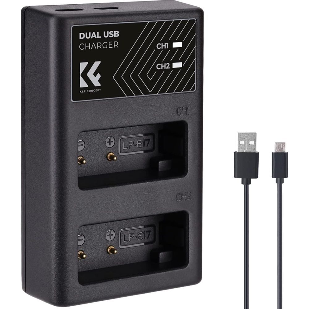 K&F Concept LP-E17 Dual Battery Charger USB-C