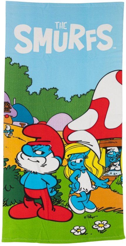 4KidsOnly Smurfen Friends strandlaken 70 x 140 cm polyester