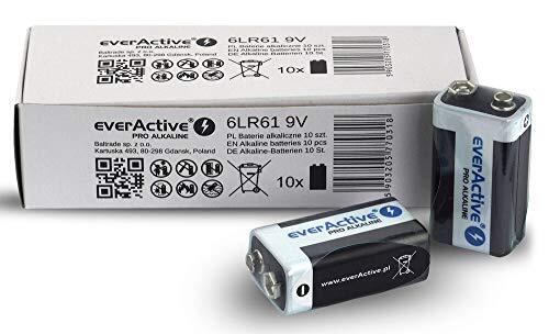 everActive 9 V batterijen pak van 10, Pro Alkaline, Block 6LR61 6F22, hoogste prestaties, 5 jaar houdbaarheid, 10 stuks
