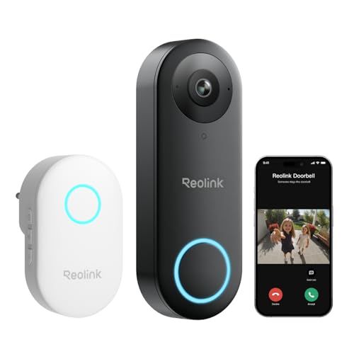 Reolink 2K+ Video Deurbel Wi-Fi met Camera, Groothoek, Tweeweg Audio, Slimme Menselijke Detectie en Waarschuwingen, 2.4/5GHz WiFi, SD-kaartsleuf, met Chime, Video Doorbell WiFi (Plug-in Versie)