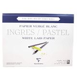 Clairefontaine 96484C Gelijmd Blok Ingres Pastel - 25 Vellen Wit Geribd Ingres Papier - 36x48 cm 130g