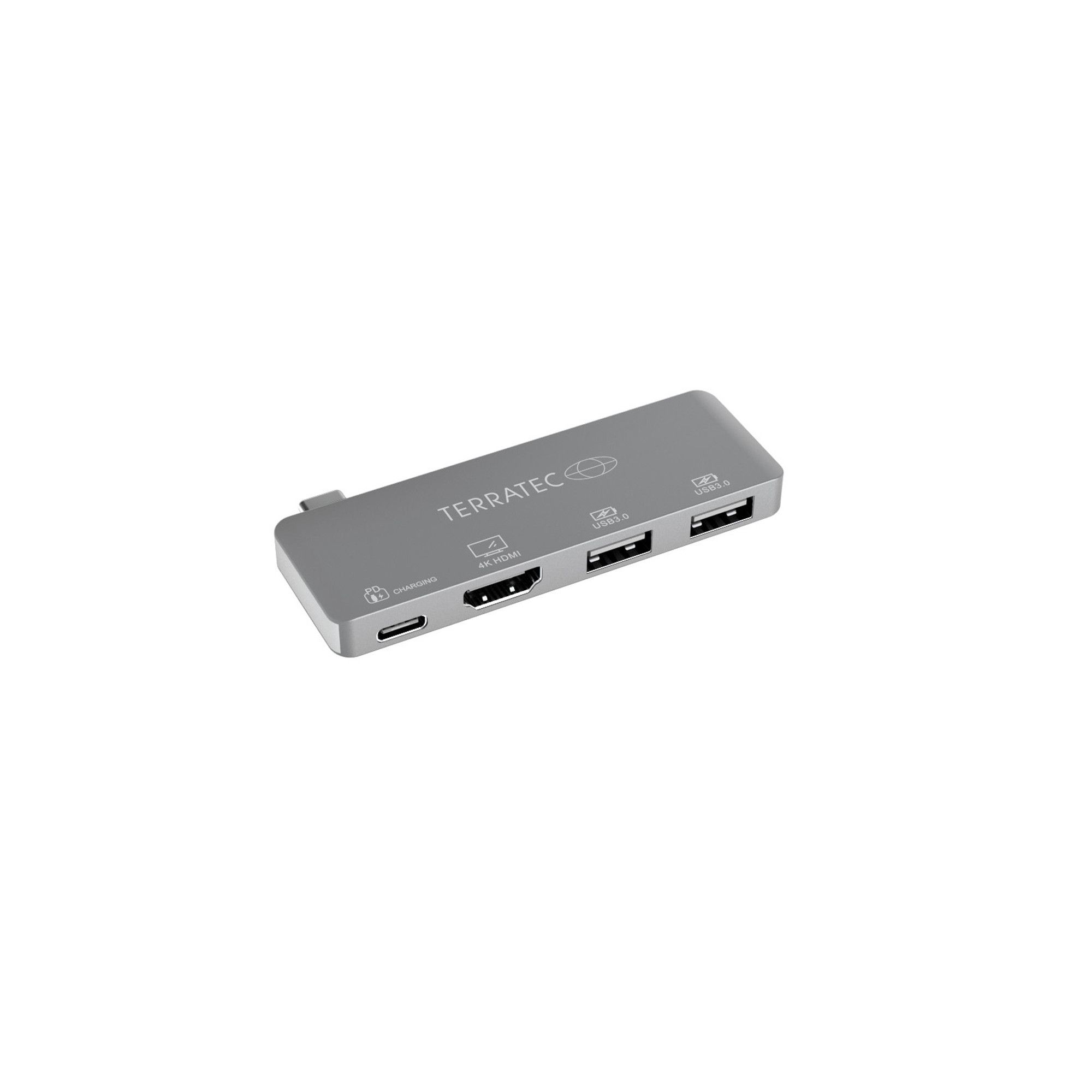 TerraTec Connect c4 - USB-C Hub - 4-in-1 - Zilver
