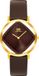 DANISH DESIGN IV18Q1300 Pico Square Choco Dames Polshorloge Leer Bruin Goudkleurig Staal 34mm