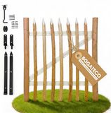 BOGATECO Hazelnoot Tuinpoort – Houten Bramka 100x100cm – Links-draaiend – Inclusief Beslag en Scharnieren – Natuurlijk Kastanje-stijl Hekwerk