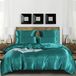Set de 3 pièces de literie en satin turquoise brillant