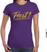 Bellatio Decorations Feestkleding T-shirt voor dames - paars - glitter goud - Glitter en Glamour XXL