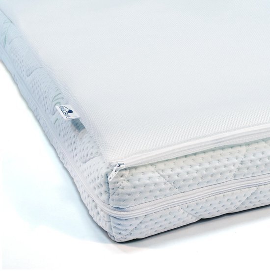 ABZ Babymatras combi met airgosafe topper - 70x150 cm - witte panter