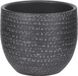Mica Decorations - Plantenpot/bloempot - terracotta - zwart/grijs flakes relief - D14/H12 cm
