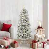 Prolenta Maison Exclusive Kunstkerstboom, inklapbaar, groen en wit, 150 cm