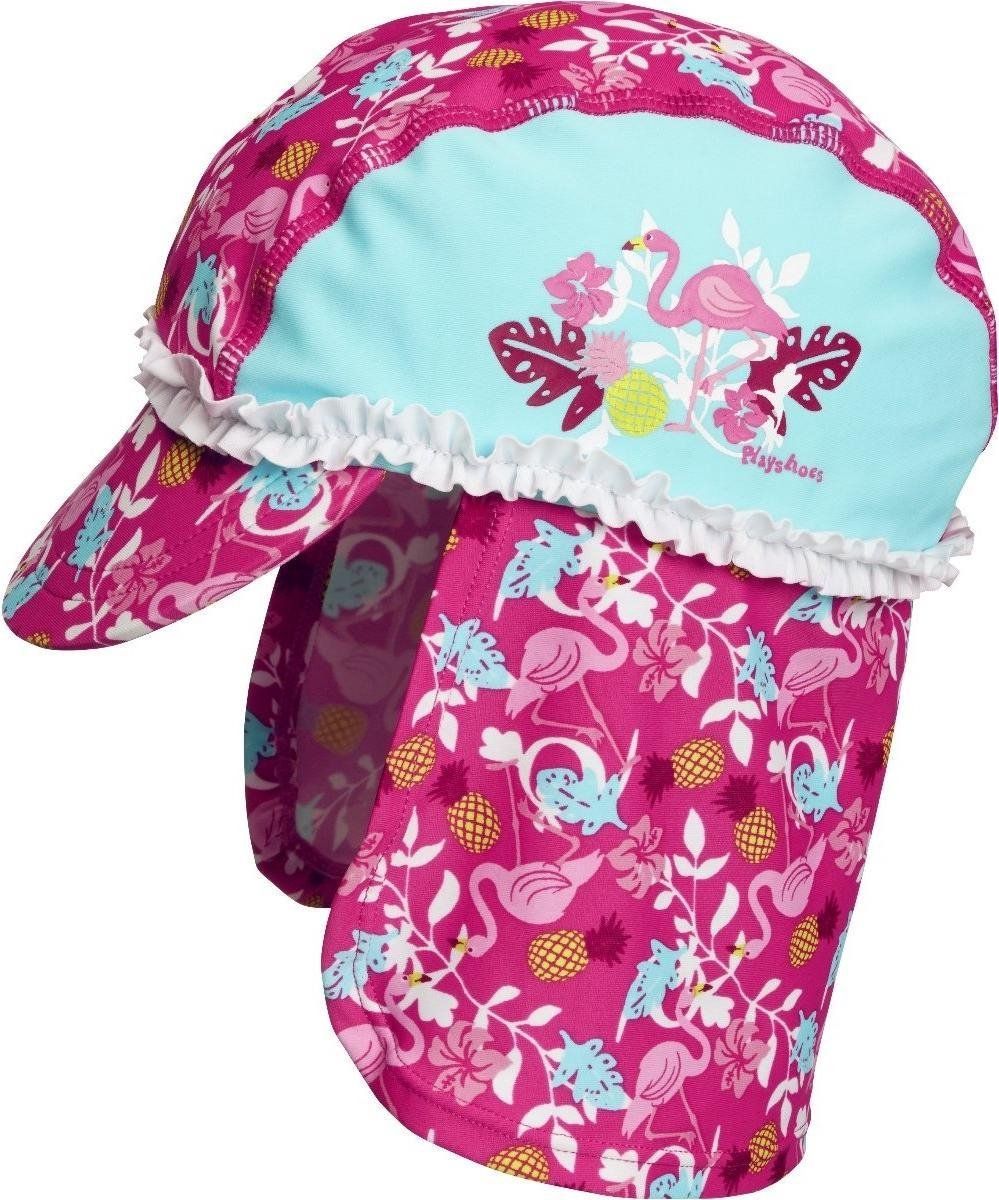 Playshoes UV zonnepet Kinderen Flamingo - Aquablauw/Roze - Maat 53cm