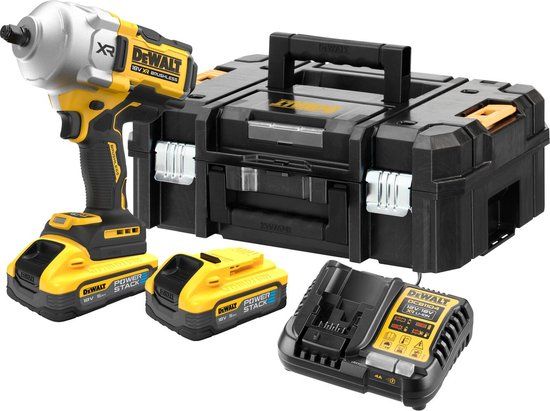 DeWALT DCF961H2T Accu Slagmoersleutel 1/2" 1626Nm 18V POWERSTACK 5.0Ah in TSTAK | Incl. 2x Accu's & Lader
