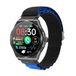 Knauermann PRO 3 (2024) Gezondheid smartwatch met telefoonfunctie ECG HRV en SOS AMOLED-display BT Bluetooth slaapapneu textielarmband zwart/blauw, 14-24, rond, zwart