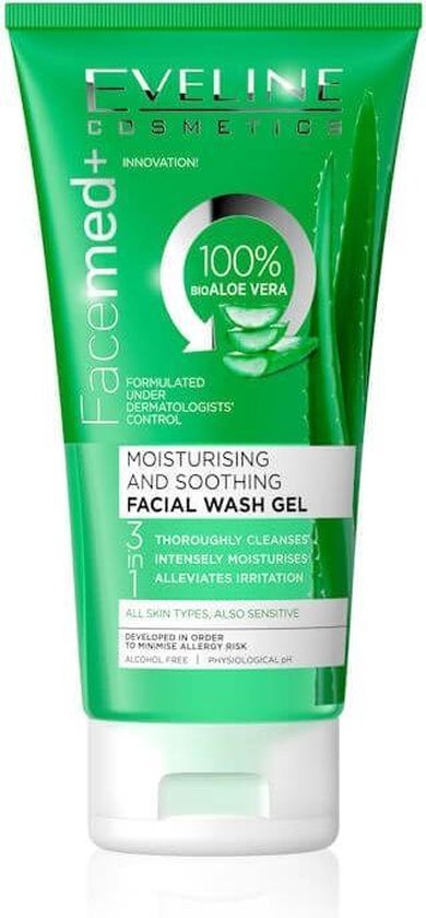 Eveline Cosmetics Facemed+ Moisturising And Soothing Facial Wash Gel With Aloe Vera 3 in 1 - 150ml