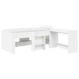 vidaXL Bedframe met Bureau 2 st Wit Bewerkt hout