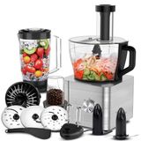 Merkloos Keukenmachine Zilver - 1100 W - Mengkom 3,2 l - Mixer 1,5 l - Met koffiemolen