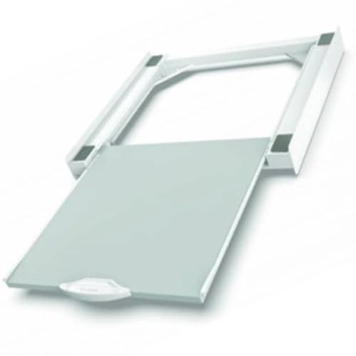 Meliconi Base Torre Pro L60, Universele Overlay Kit voor Wasmachine en Droogtrommel met Uittrekbaar Houten Planchet en Inclusief Veiligheidsriempje. Wit. Gemaakt in Italië