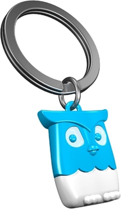 Metalmorphose Uil Sleutelhanger Cadeau Accessoire- Blauw