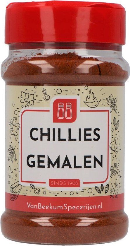 Van Beekum Specerijen - Chillies Gemalen - Strooibus 150g