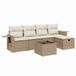 VidaXL Loungeset 5-delig met kussens, poly rotan, beige