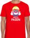 Bellatio Decorations Shoppartners Bv Paasei met duimen omhoog vrolijk Pasen t-shirt / shirt - rood - heren - Paas kleding / outfit L
