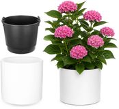 KADAX Bloempot met binnenpot, plastic sierpot vorstbestendig voor bloemen en planten, staand wit 30x29cm