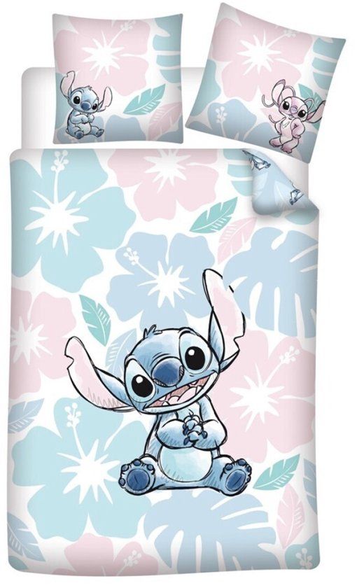 4KidsOnly Stitch Dekbedovertrek flowers 140 x 200 cm - polykatoen