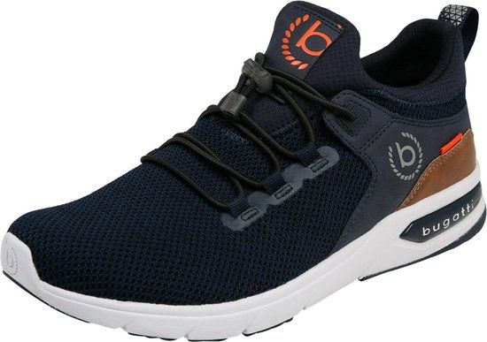 Bugatti heren sneakers laag numbis - Donkerblauw - Maat 44