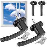 Monzana - Raamsluiting 2x - Afsluitbaar Slot Pin Lengte 35mm Zwart
