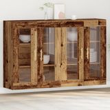 vidaXL Wandkasten, 2 stuks, Oud Hout, 69,5 x 34 x 90 cm