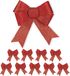Merkloos Relaxdays strik - set van 10 - grote cadeaustrik - verjaardag & kerstboomversiering - glitterstrik - kerststrik - rood