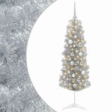 vidaXL Smalle Kunstkerstboom met Kerstbal 150 cm 150 LED's Warmwit