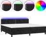vidaXL Boxspringbed met matras en LED-verlichting, zwart, 200x200 cm, fluweel
